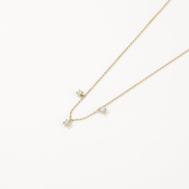 Medley Necklace Laboratory-Grown Diamond Floating Droplet Necklace in 10k Gold