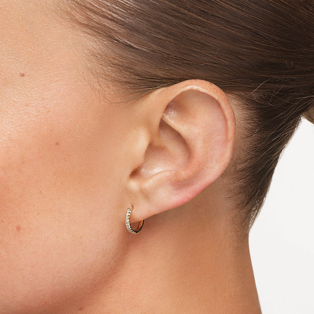 Medley Earrings Laboratory Grown Diamond Huggies in 10k Gold