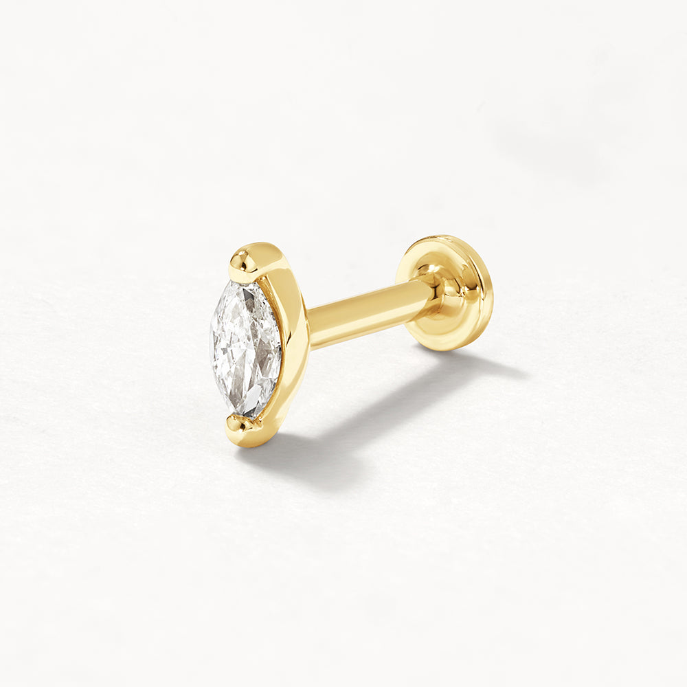 Medley Earrings Laboratory-Grown Diamond Marquise Helix Single Stud Earring in 10k Gold