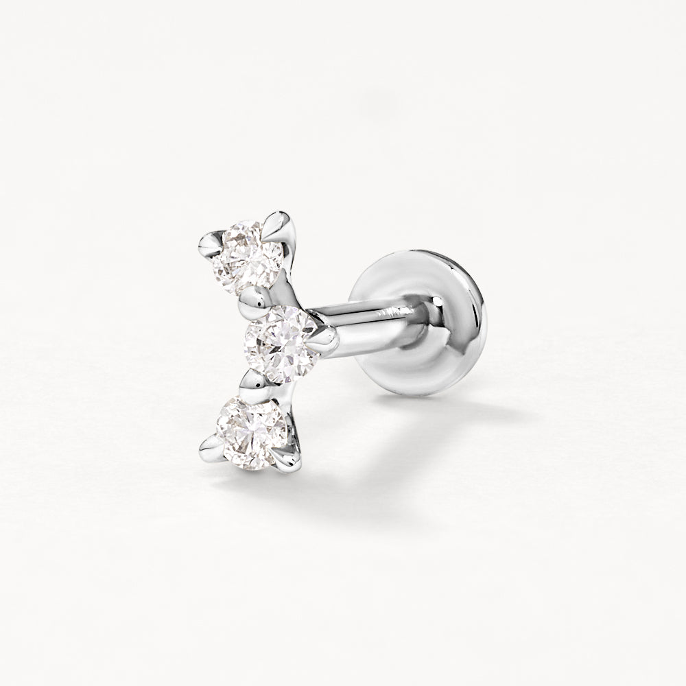 Medley Earrings Laboratory-Grown Diamond Trio Bar Stud Earrings in Silver