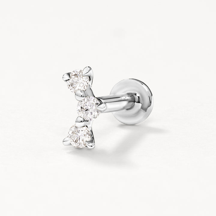 Medley Earrings Laboratory-Grown Diamond Trio Bar Stud Earrings in Silver