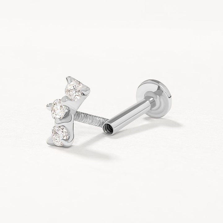 Medley Earrings Laboratory-Grown Diamond Trio Bar Stud Earrings in Silver