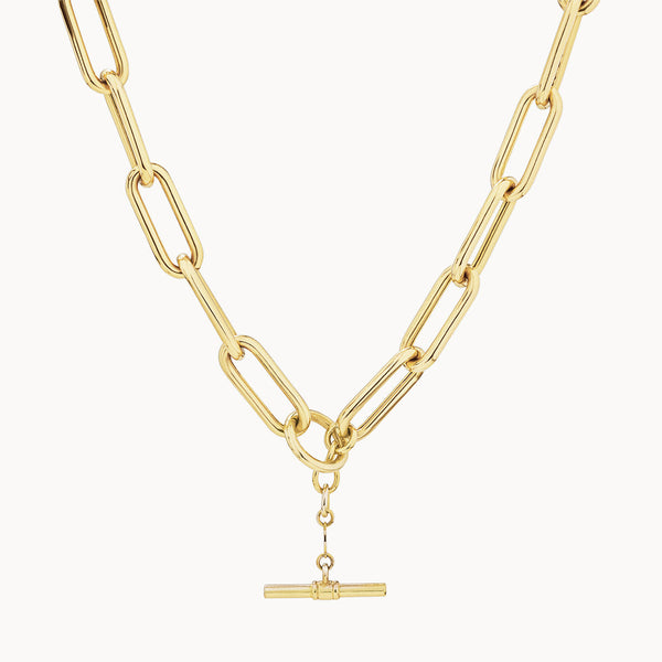 Large Paperclip Toggle Necklace in Gold Medley Jewellery