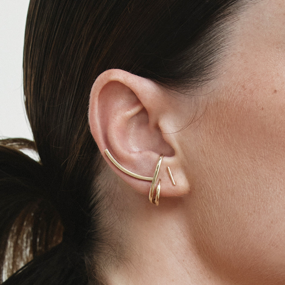 Lobe Cuff Huggie Earring in 10k Gold Medley Jewellery