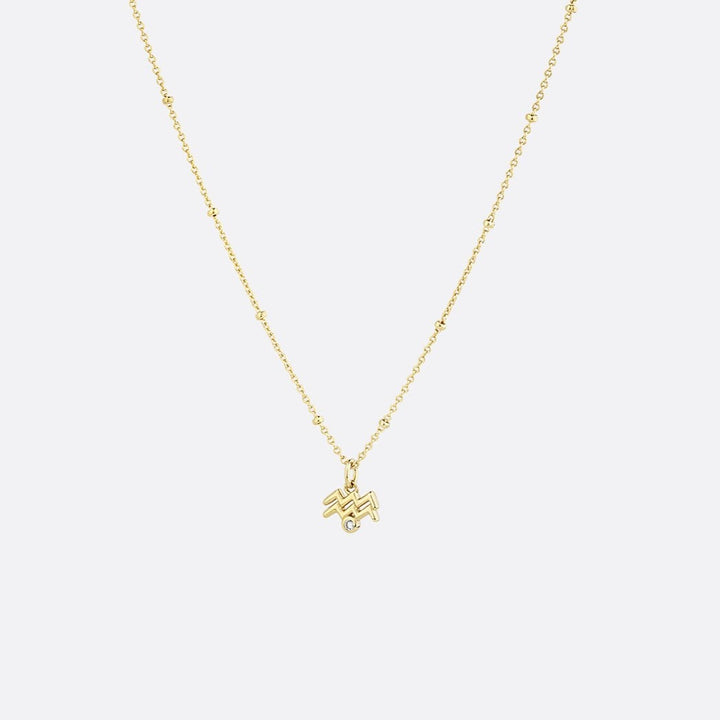 Medley Necklace Lucky Aquarius Zodiac Necklace in Gold