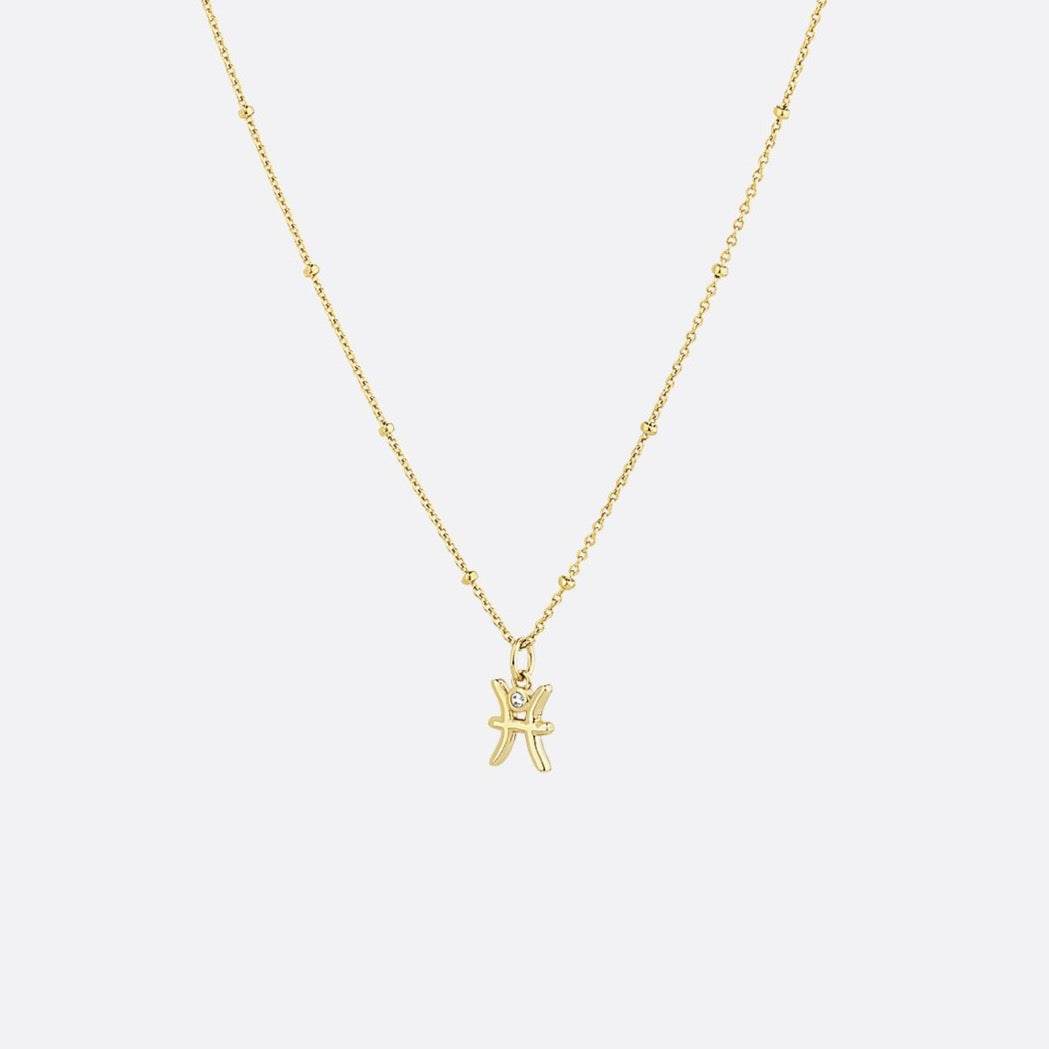 Medley Necklace Lucky Pisces Zodiac Necklace in Gold (Imperfect)