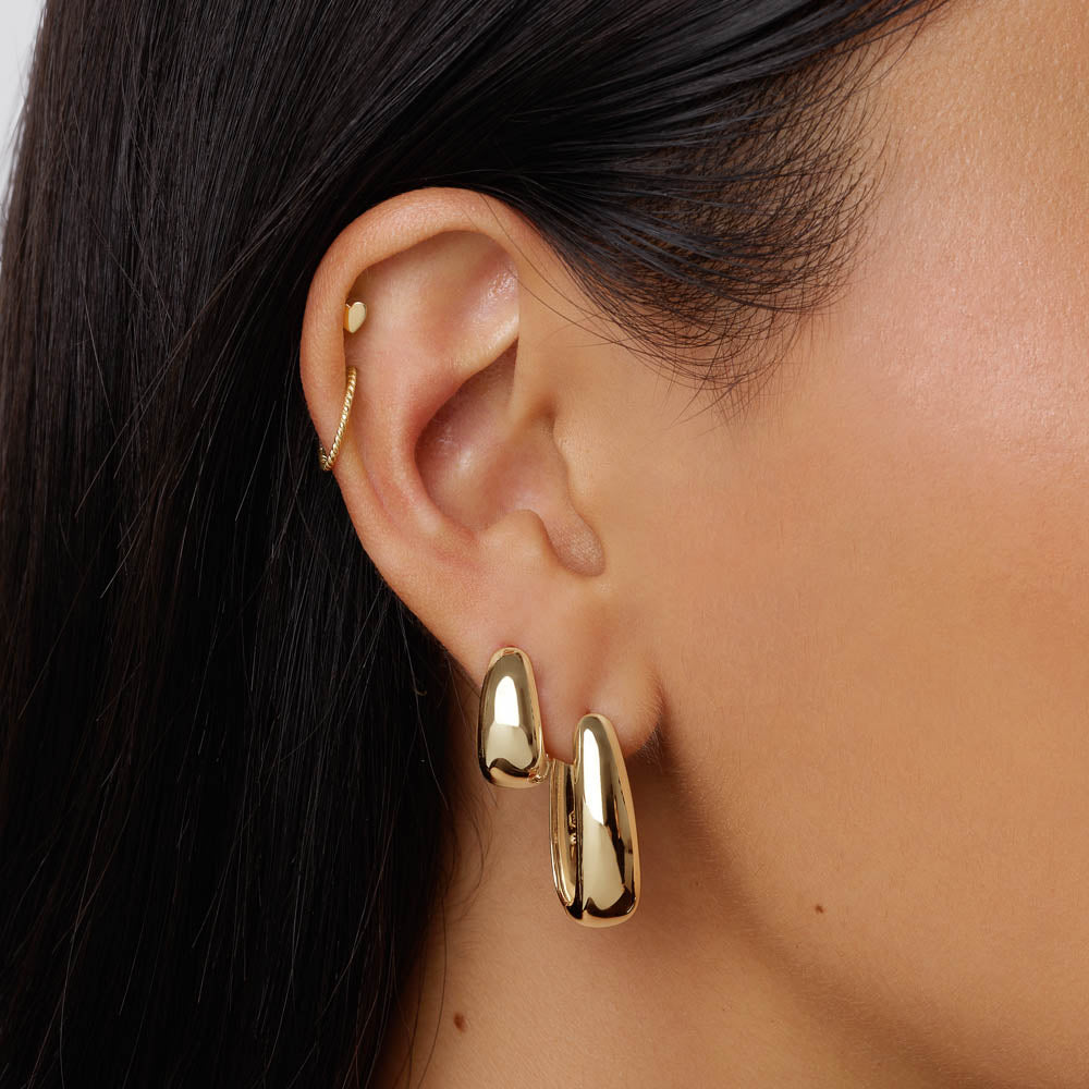 Maxi Dome Hoops in Gold