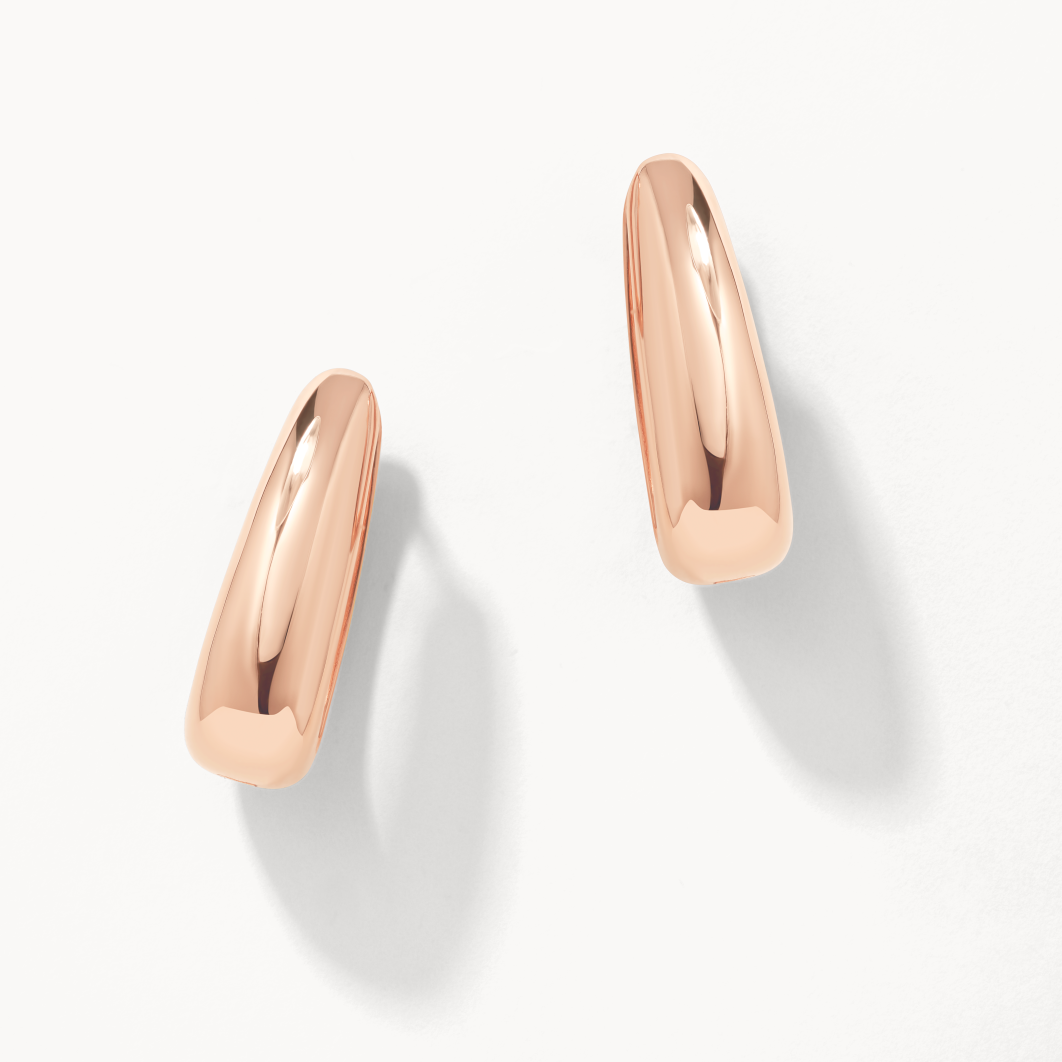 Maxi Dome Hoops in Rose Gold