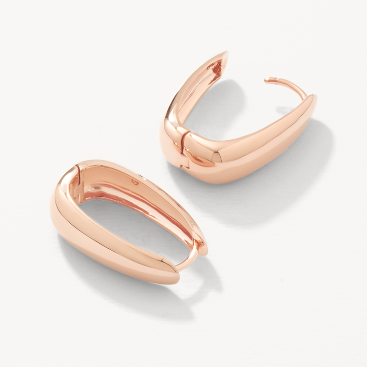 Maxi Dome Hoops in Rose Gold