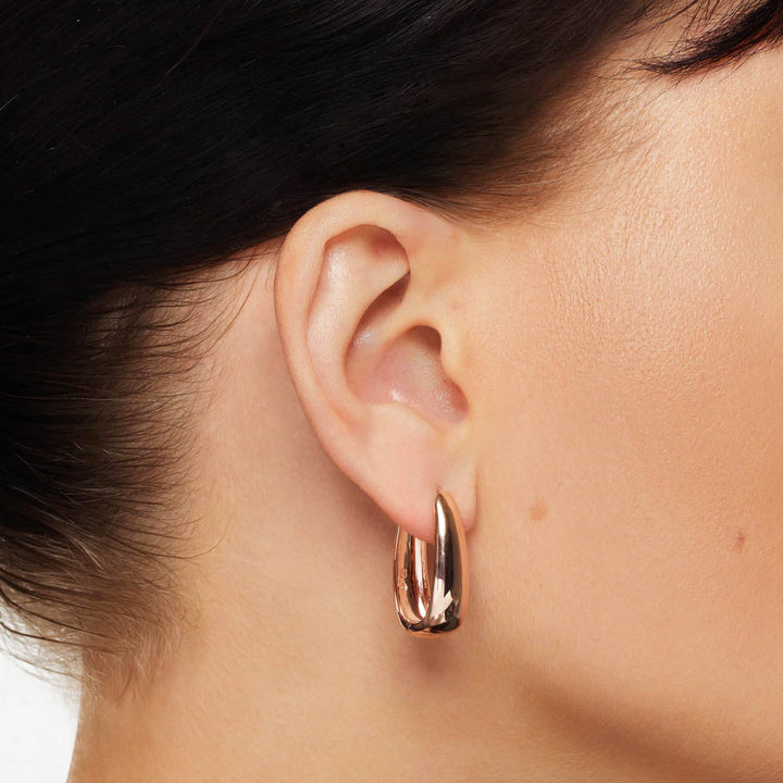 Medley Earrings Maxi Dome Hoops in Rose Gold