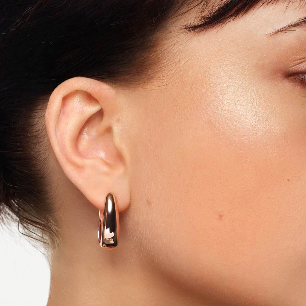 Medley Earrings Maxi Dome Hoops in Rose Gold