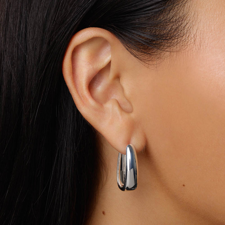 Medley Earrings Maxi Dome Hoops in Silver