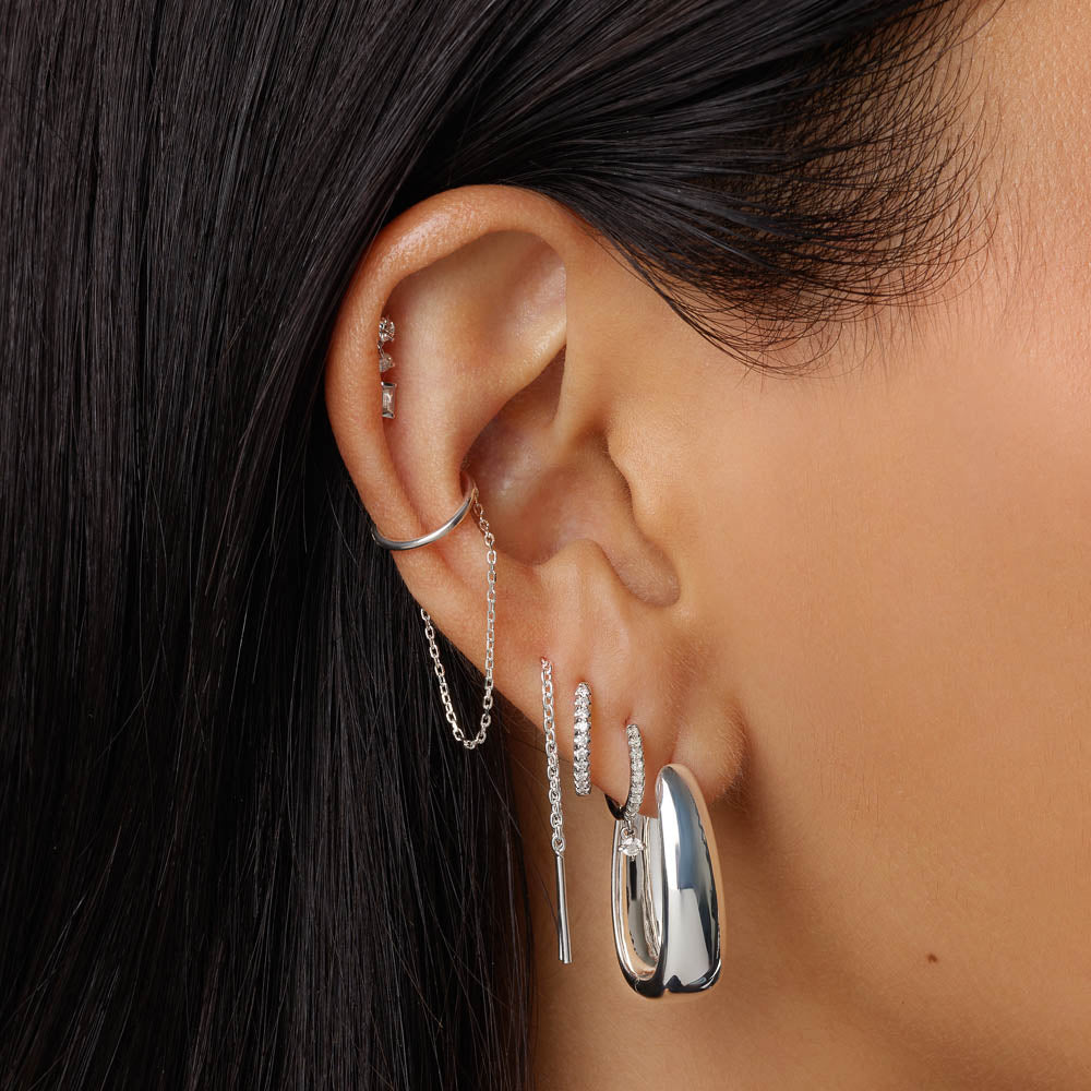 Medley Earrings Maxi Dome Hoops in Silver