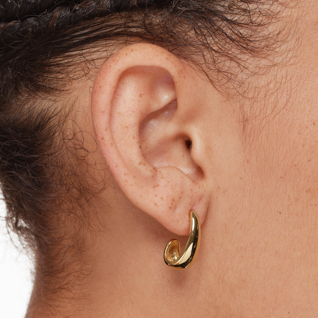 Medley Earrings Medley x Dinnara Dome Hoop Stud Earrings in Gold