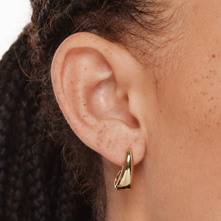 Medley Earrings Medley x Dinnara Dome Hoop Stud Earrings in Gold