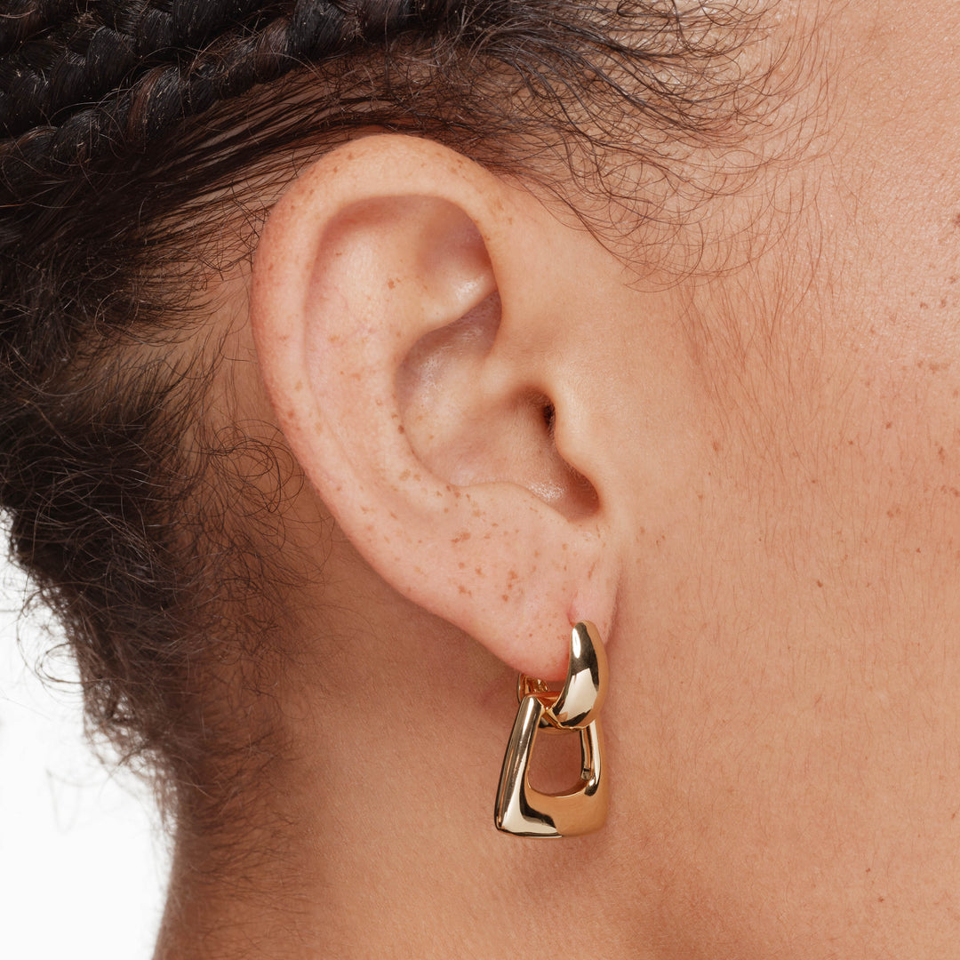 Medley Earrings Medley x Dinnara Doorknocker Hoop Stud Earrings in Gold