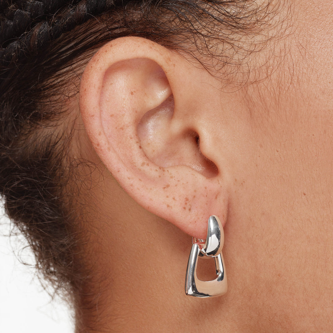 Medley Earrings Medley x Dinnara Doorknocker Hoop Stud Earrings in Silver