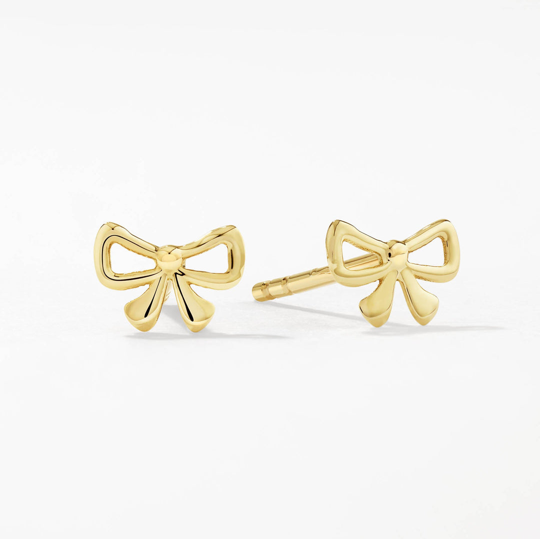 Medley Earrings Micro Bow Stud Earrings in 10k Gold