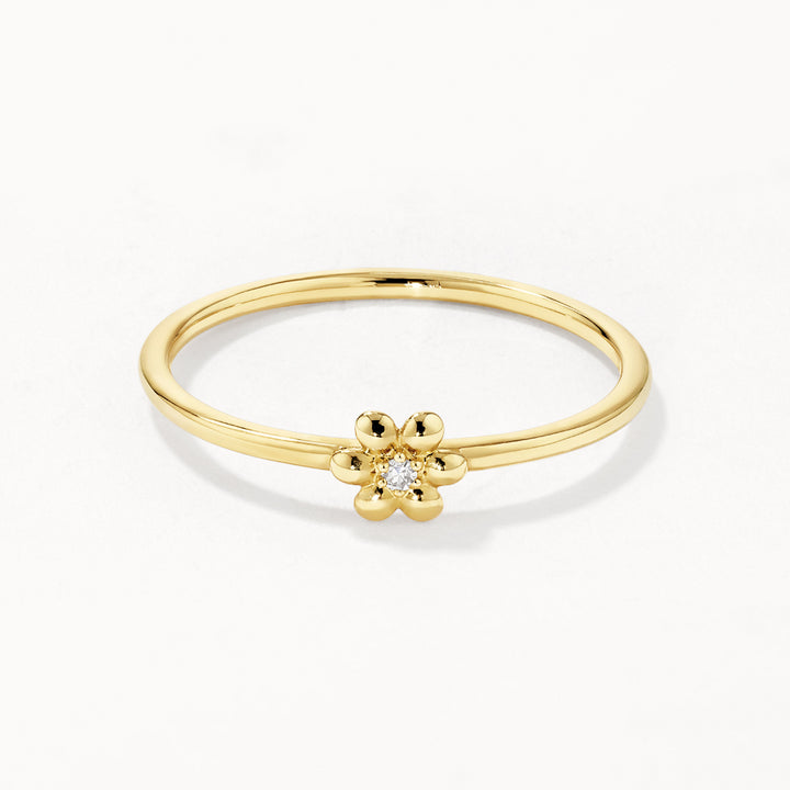 Medley Ring Micro Diamond Daisy Ring in 10k Gold