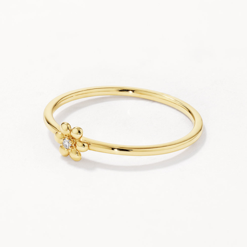 Medley Ring Micro Diamond Daisy Ring in 10k Gold