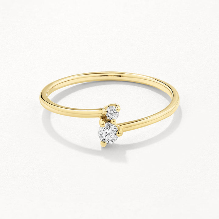 Micro Diamond Toi Et Moi Ring in 10k Gold
