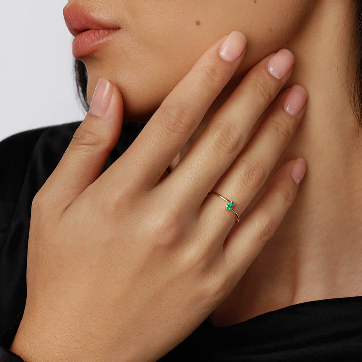 Medley Ring Micro Emerald Toi et Moi Ring in 10k Gold