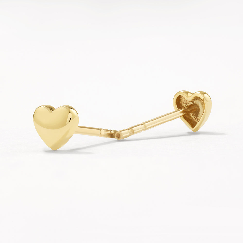 Medley Earrings Micro Heart Stud Earrings in 10k  Gold