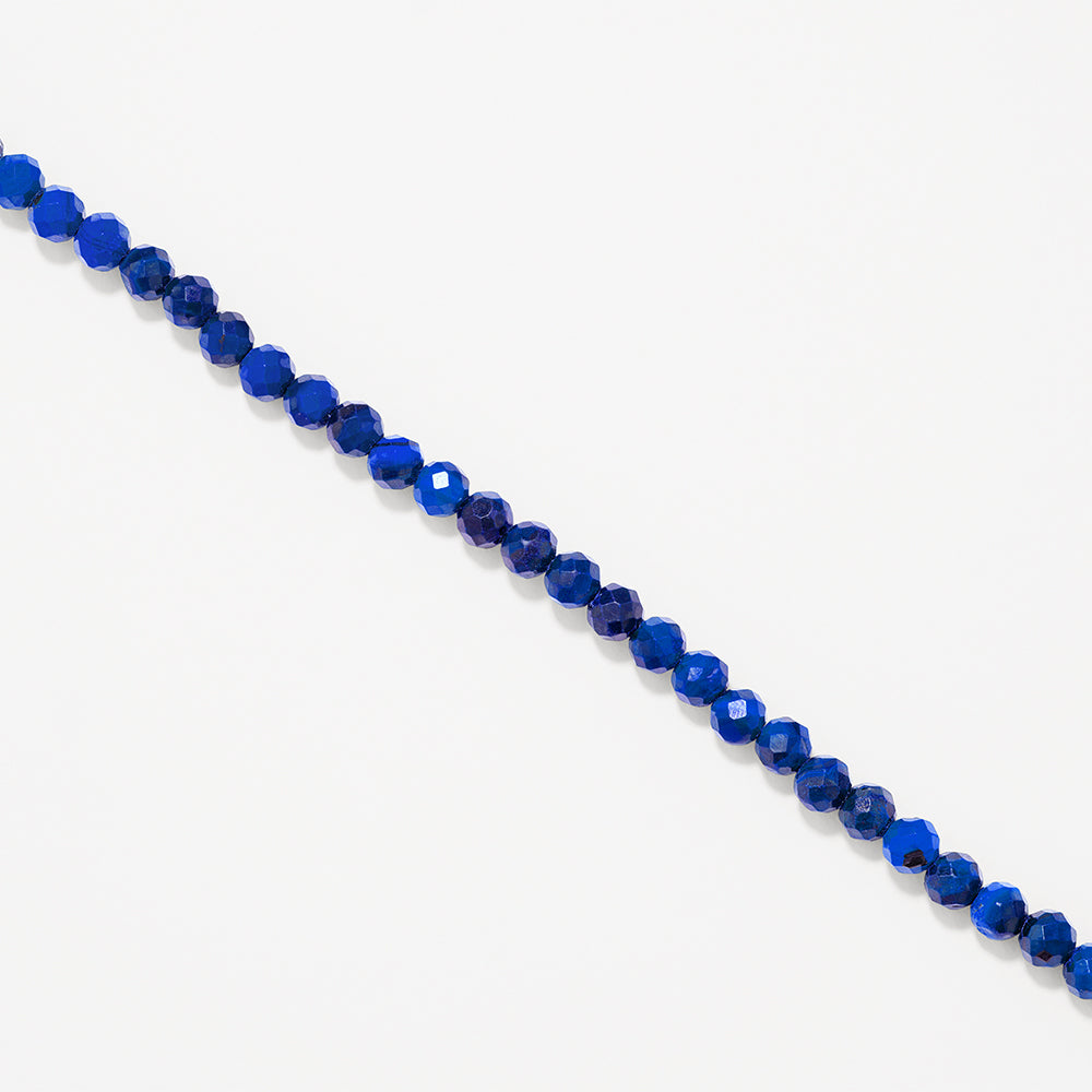 Micro Lapis Lazuli Bead Necklace in Gold