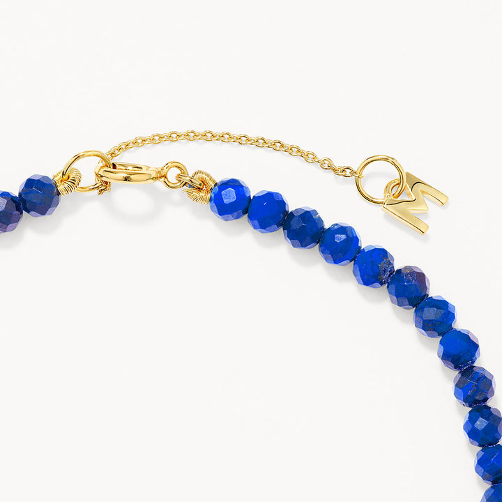 Micro Lapis Lazuli Bead Bracelet in Gold