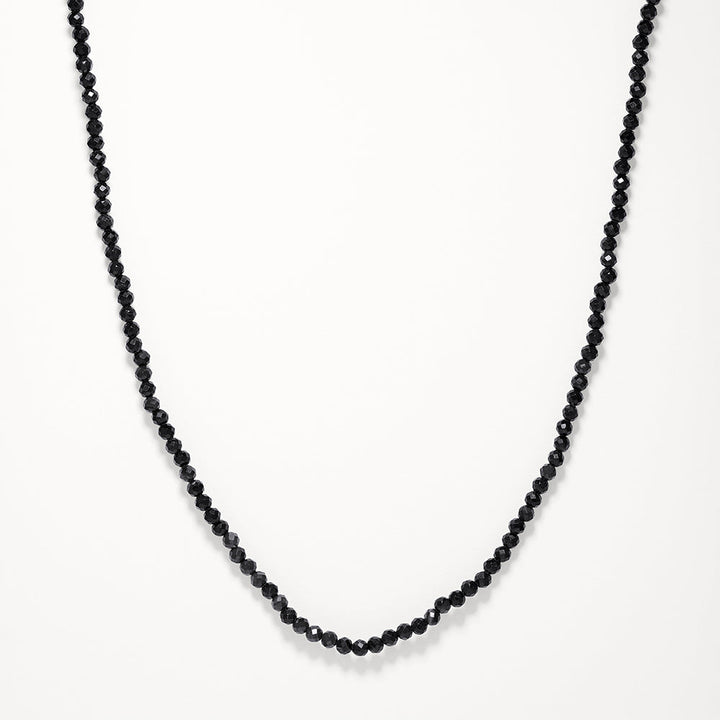 Micro Onyx Bead Necklace in Gold