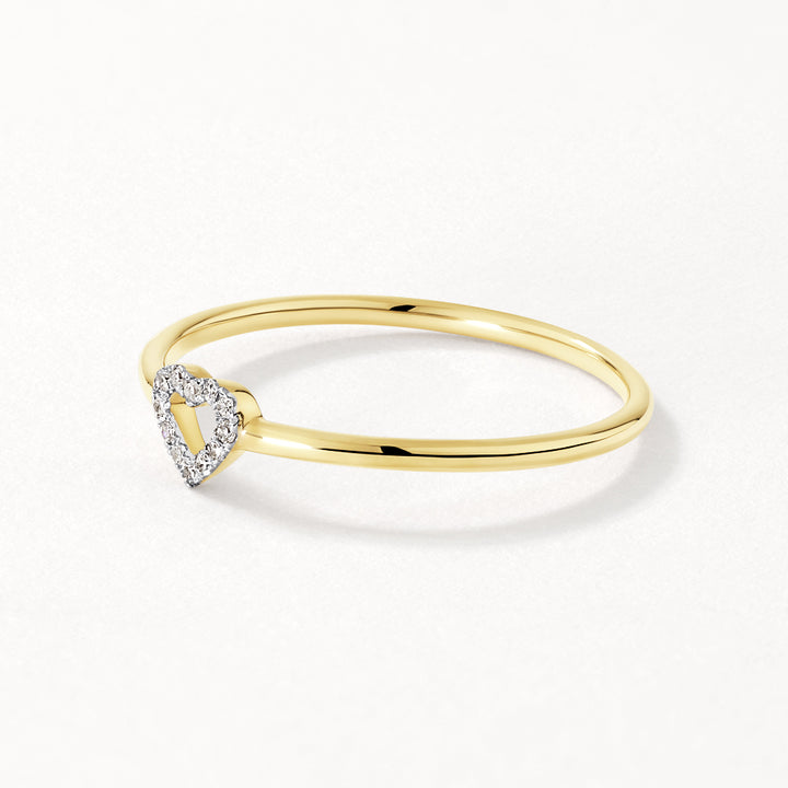 Medley Ring Micro Pave Diamond Open Heart Ring in 10k Gold