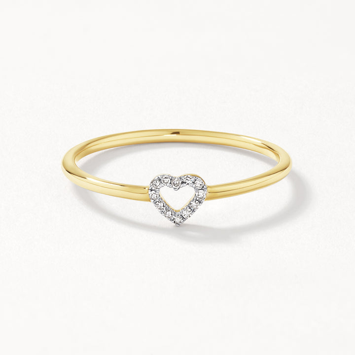 Medley Ring Micro Pave Diamond Open Heart Ring in 10k Gold