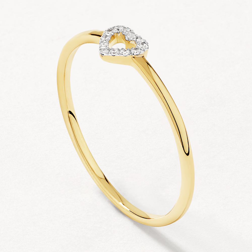 Medley Ring Micro Pave Diamond Open Heart Ring in 10k Gold