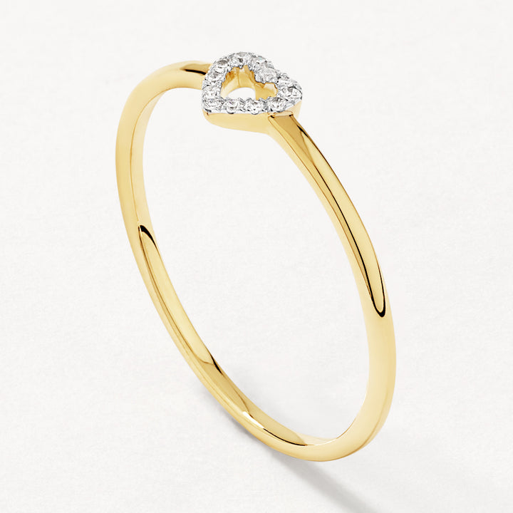 Medley Ring Micro Pave Diamond Open Heart Ring in 10k Gold