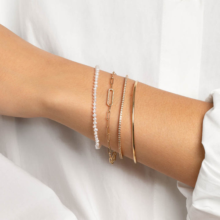 Medley Bangle/Bracelet Micro Pearl Bracelet in 10k Gold