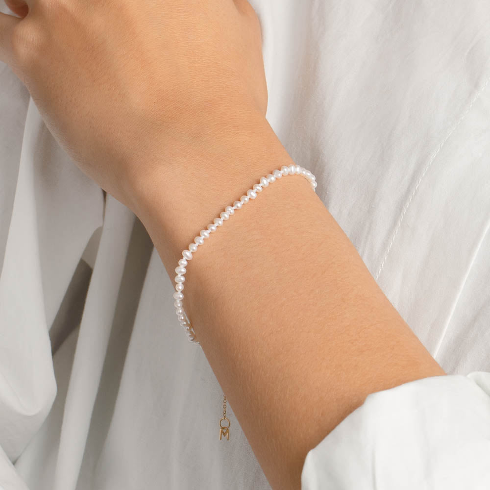 Medley Bangle/Bracelet Micro Pearl Bracelet in 10k Gold