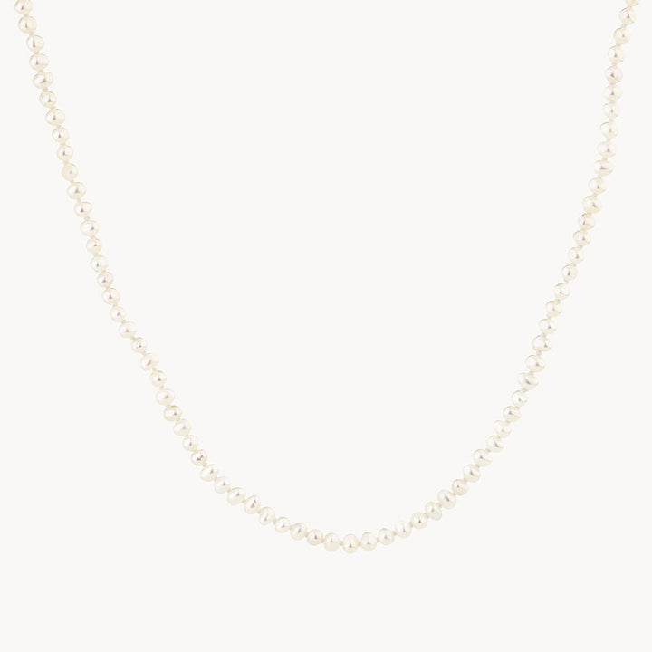 Micro Pearl Choker Necklace in 10k Gold