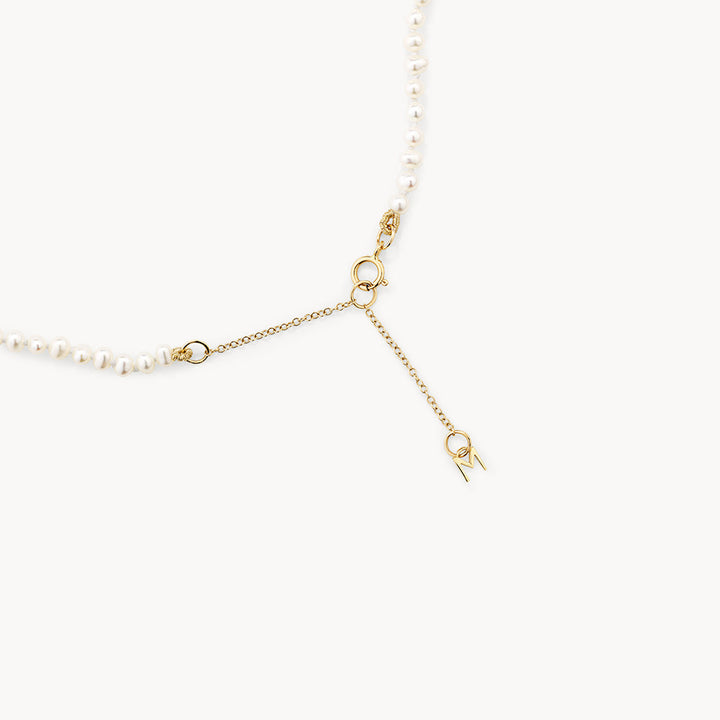 Micro Pearl Choker Necklace in 10k Gold