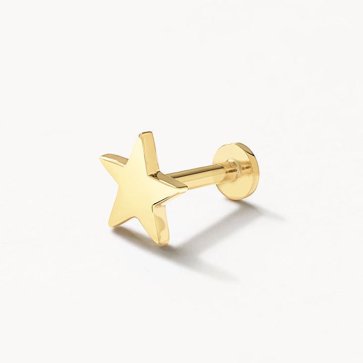 Micro Star Helix Single Stud Earring in 10k Gold