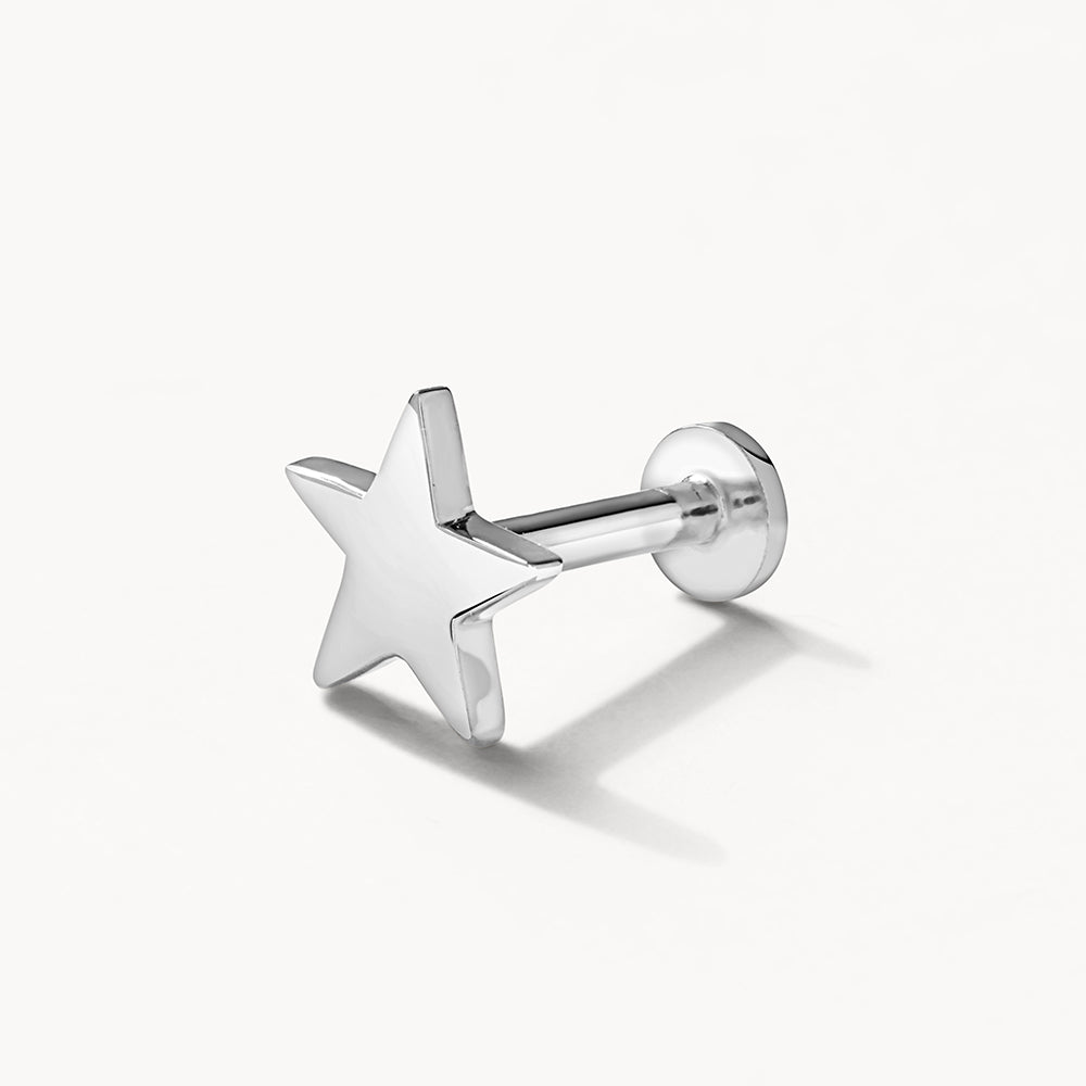 Micro Star Helix Single Stud Earring in Silver