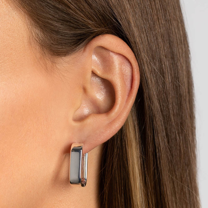 Medley Earrings Midi Chunky Paperclip Earrings in Silver