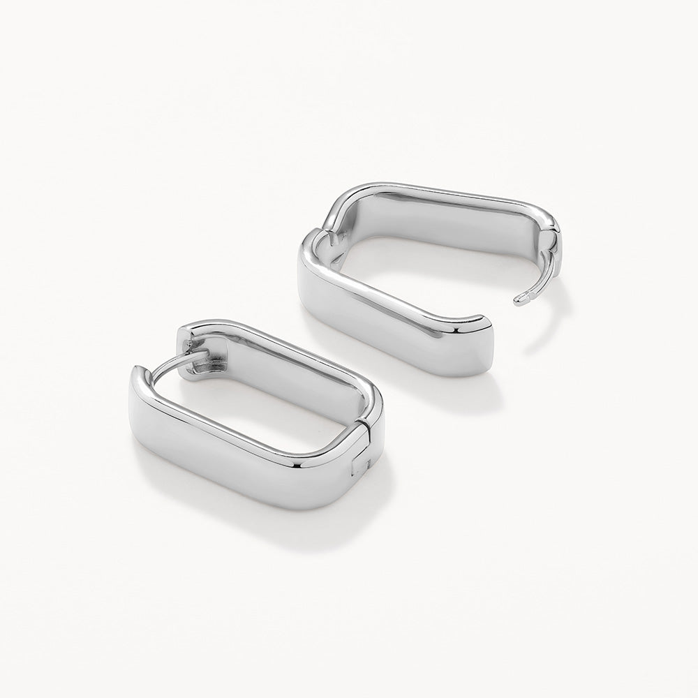 Medley Earrings Midi Chunky Paperclip Earrings in Silver