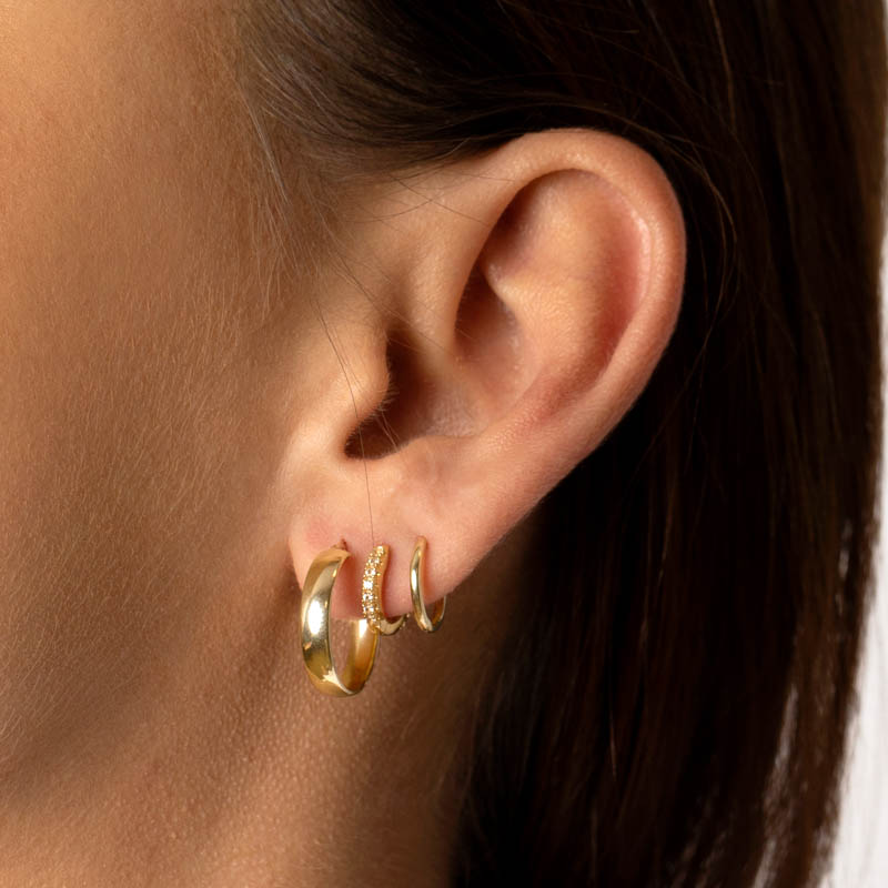 Medley Earrings Midi Classic Hoop Earrings in 10k Gold