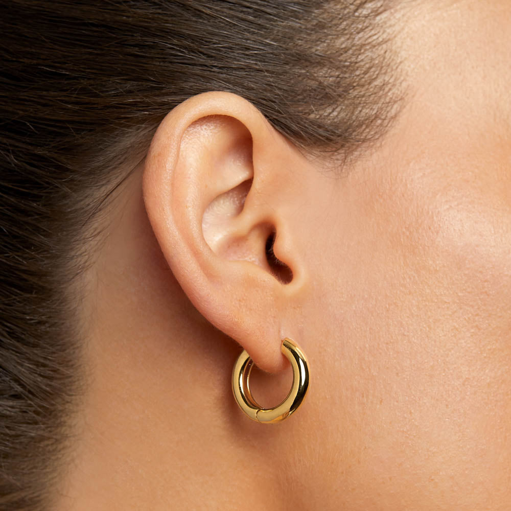 Medley Earrings Midi Curve Hoop Earrings in Gold