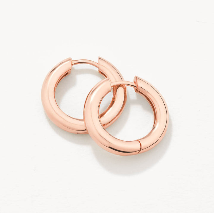 Midi Curve Hoop Earrings in Rose Gold
