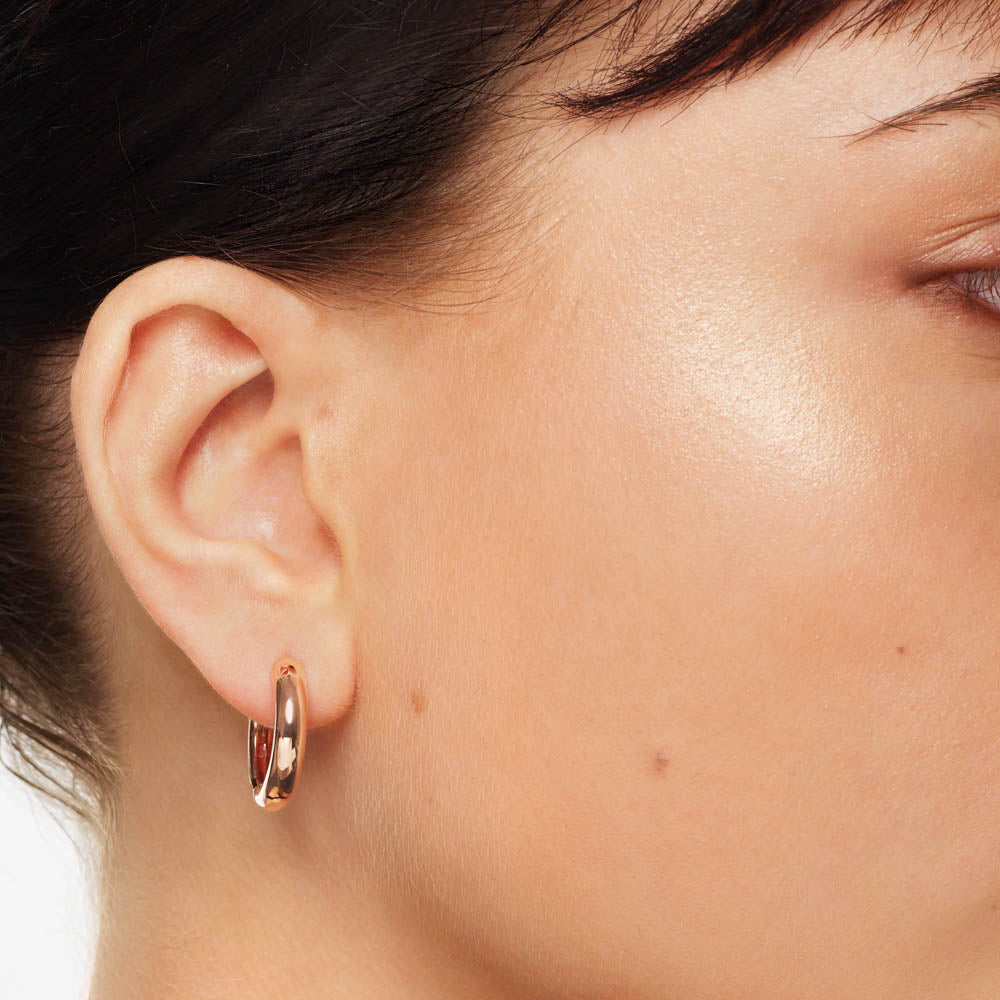 Medley Earrings Midi Curve Hoop Earrings in Rose Gold