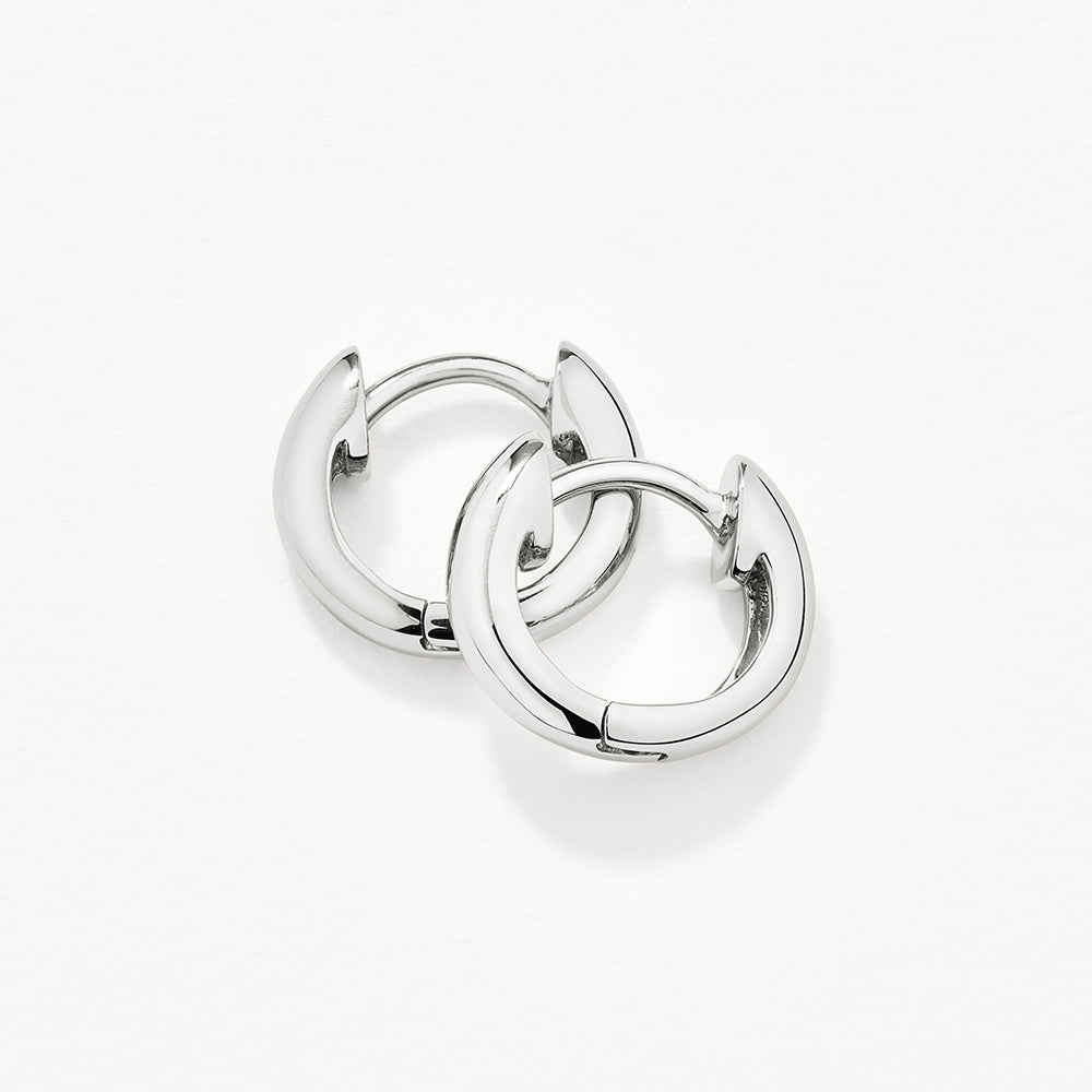 Midi Huggie Earrings in Silver