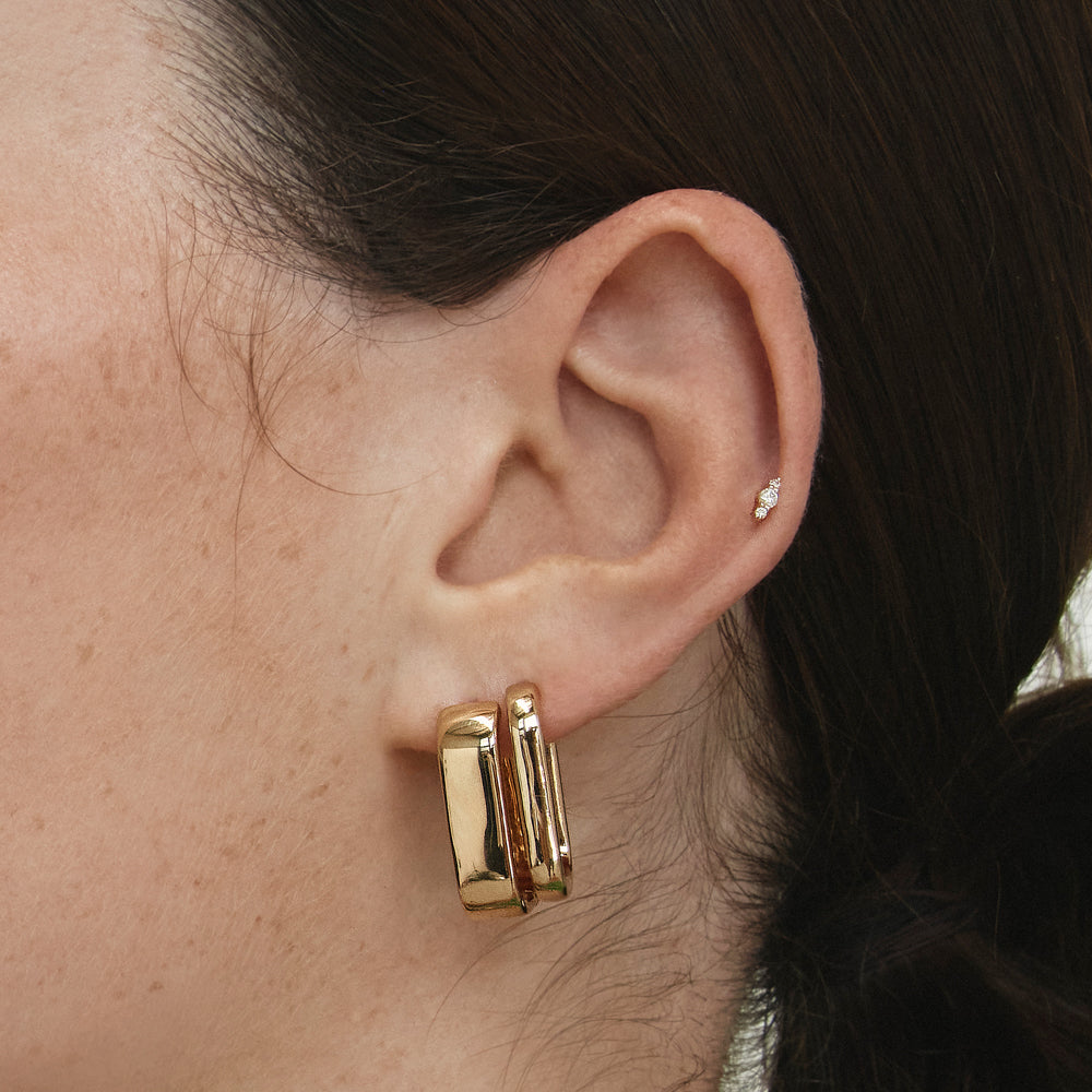 Layering Paper Clip Gold Earrings Midi Paperclip Earrings In Gold