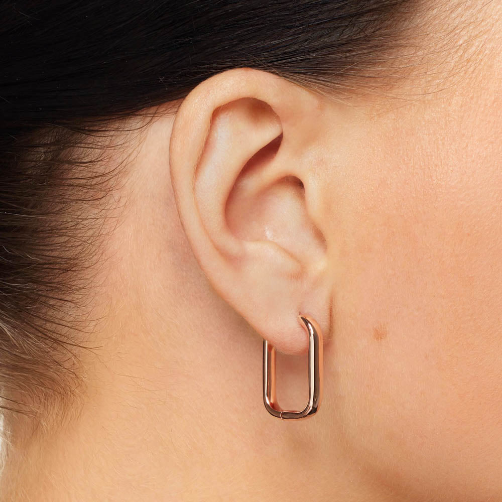 Midi Paperclip Earrings in Rose Gold