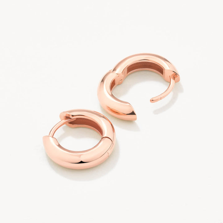Mini Curve Hoop Earrings in Rose Gold